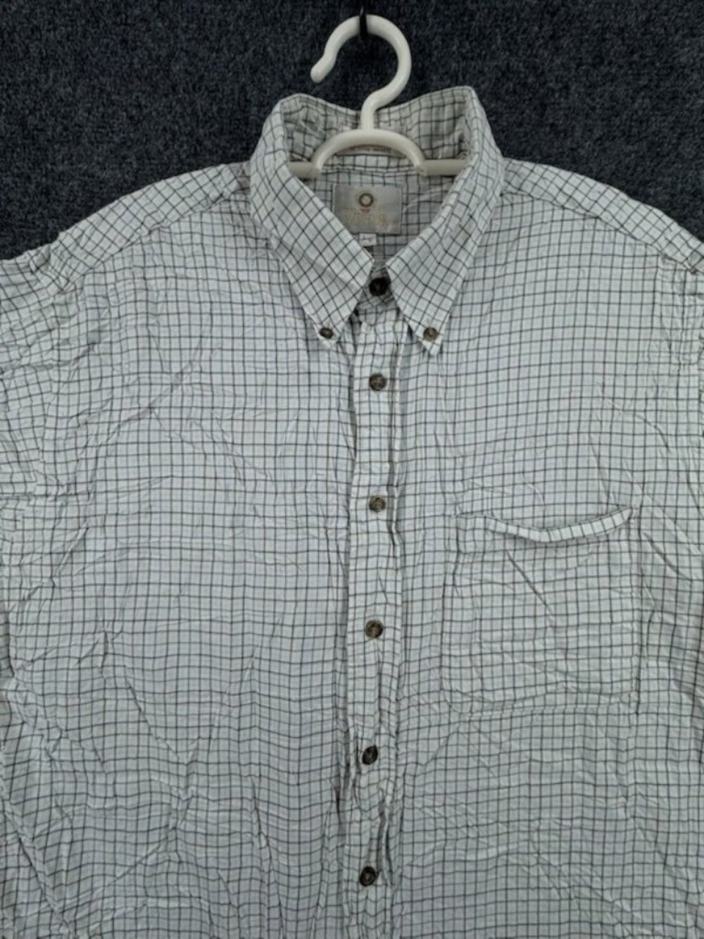 Viyella Flannel White Check Large Button-Down Cotton Wool Shirt Pocket Men Soft